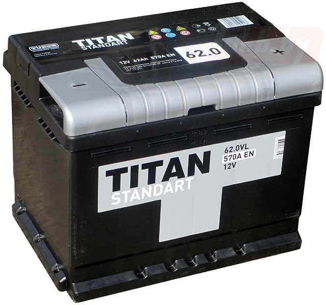 Аккумулятор титан 60 отзывы. Автомобильный аккумулятор Titan Standart 6ct-60.0 VL 242х175х190. Аккумулятор Титан 62а 670. Аккумулятор Титан 62 в/л. Титан стандарт аккумулятор.